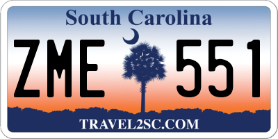 SC license plate ZME551