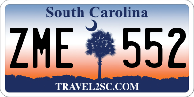 SC license plate ZME552