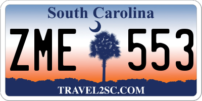 SC license plate ZME553
