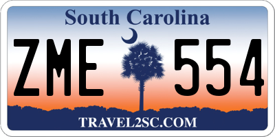 SC license plate ZME554