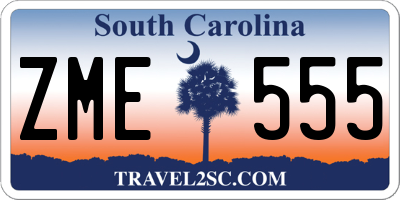 SC license plate ZME555