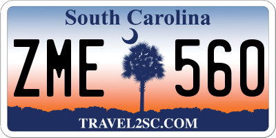 SC license plate ZME560