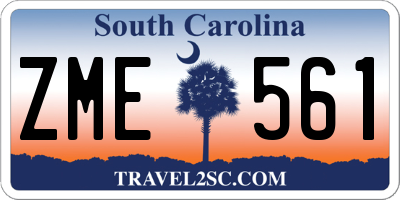 SC license plate ZME561