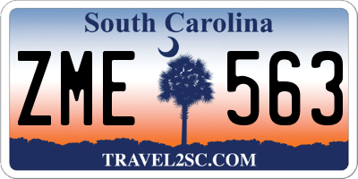 SC license plate ZME563