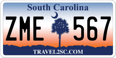 SC license plate ZME567