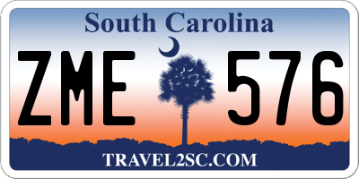 SC license plate ZME576