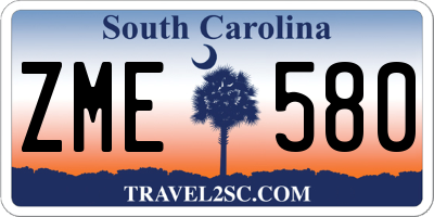SC license plate ZME580