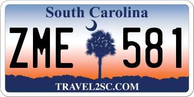 SC license plate ZME581