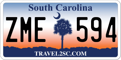 SC license plate ZME594