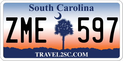 SC license plate ZME597