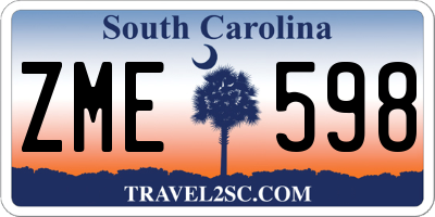 SC license plate ZME598