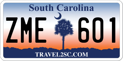 SC license plate ZME601