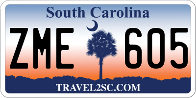 SC license plate ZME605