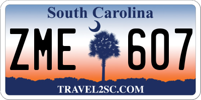 SC license plate ZME607