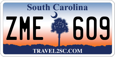 SC license plate ZME609