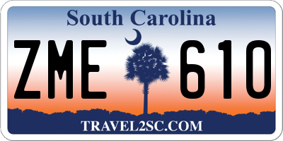 SC license plate ZME610