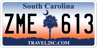 SC license plate ZME613
