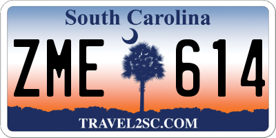 SC license plate ZME614