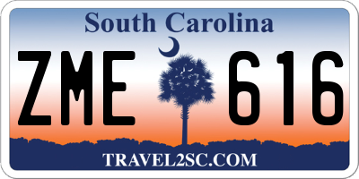 SC license plate ZME616