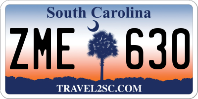 SC license plate ZME630