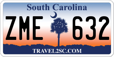 SC license plate ZME632