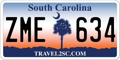 SC license plate ZME634