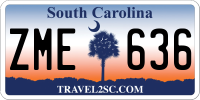 SC license plate ZME636