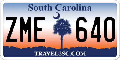 SC license plate ZME640
