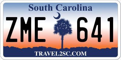 SC license plate ZME641
