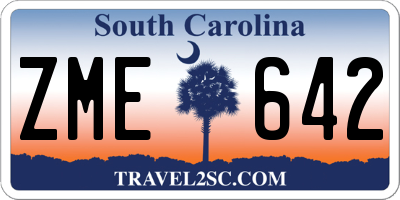 SC license plate ZME642