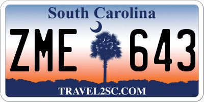 SC license plate ZME643