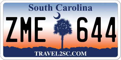 SC license plate ZME644