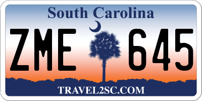 SC license plate ZME645