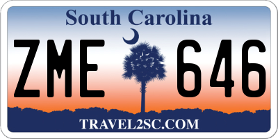SC license plate ZME646