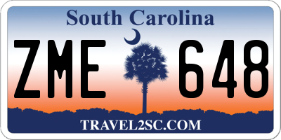 SC license plate ZME648