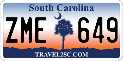 SC license plate ZME649