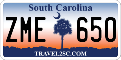 SC license plate ZME650