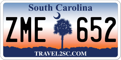 SC license plate ZME652