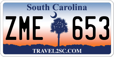 SC license plate ZME653