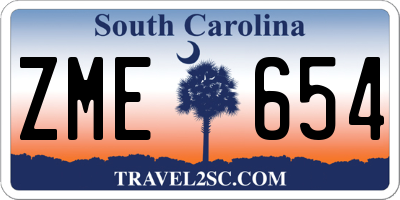 SC license plate ZME654