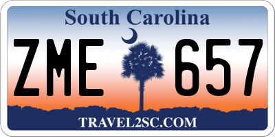 SC license plate ZME657