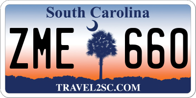 SC license plate ZME660