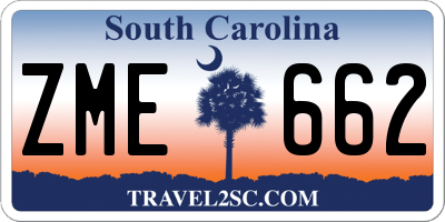 SC license plate ZME662