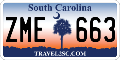SC license plate ZME663