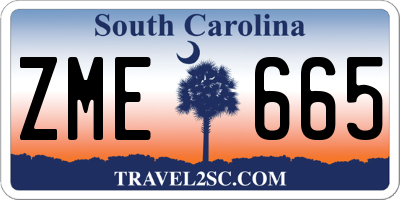 SC license plate ZME665