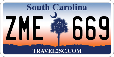SC license plate ZME669