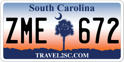 SC license plate ZME672