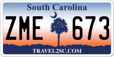 SC license plate ZME673
