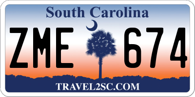 SC license plate ZME674