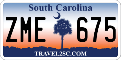 SC license plate ZME675